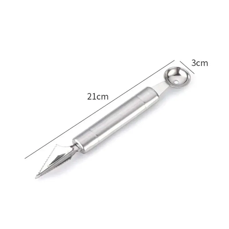 Fruit Spoon Digging Double Headed Stainless Steel Portable Multifunctional Melon Baller Scoop DIY Fruit Platter Ball Tool TMZ — image 9