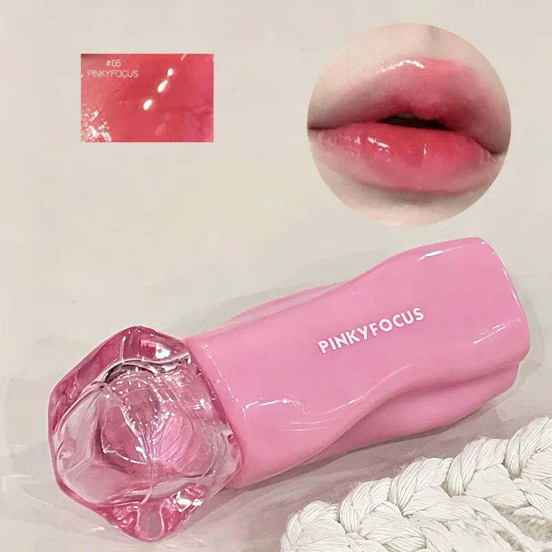 Pinkyfocus Glossy Mirror Lip Gloss Hydrating Juicy Nude Lip Tint Long Lasting Daily Natural Makeup for Spring Summer — image 13