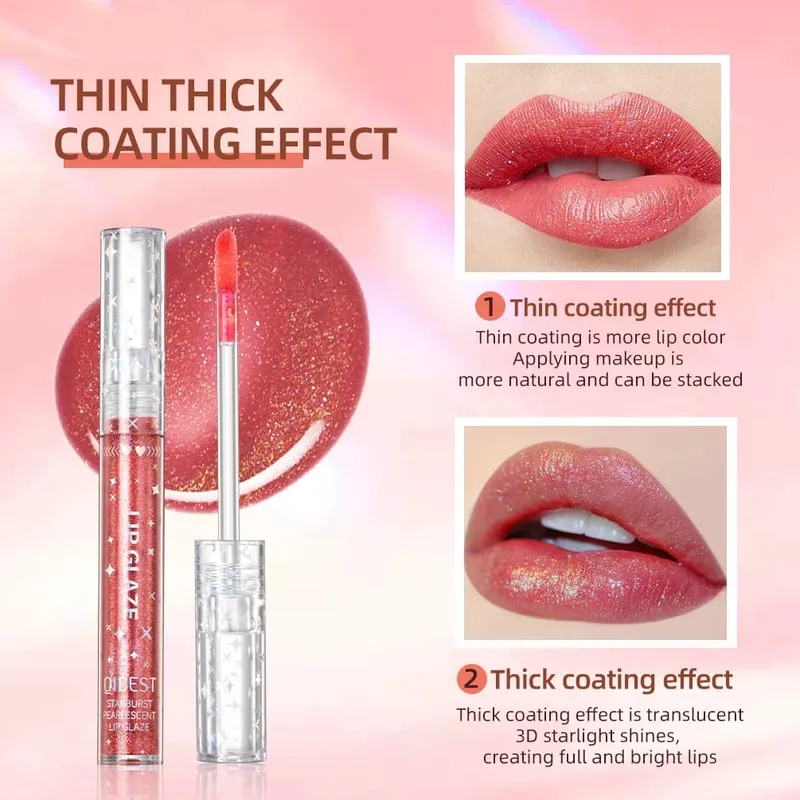 9Pcs/Sets Glitter Lip Glaze Liquid Lipstick Set Shine Lip Gloss Gift Box Natural Moisturizer Waterproof Lips Makeup — image 3