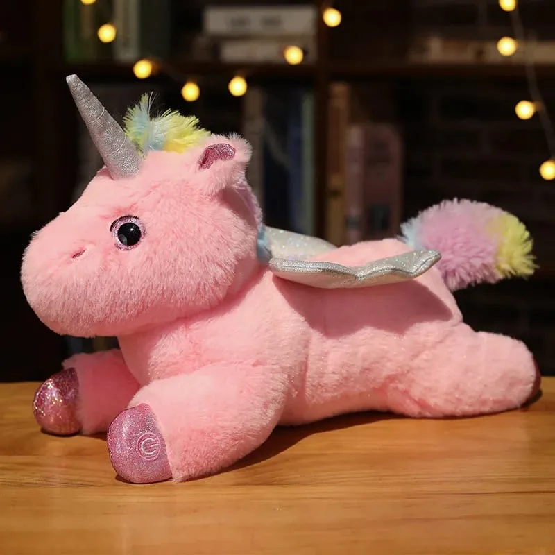 38cm creative Toy Luminous Pillow Soft Stuffed Plush Glowing Unicorn Cushion Led Light Toys Gift For Kids Children Girls — image 12
