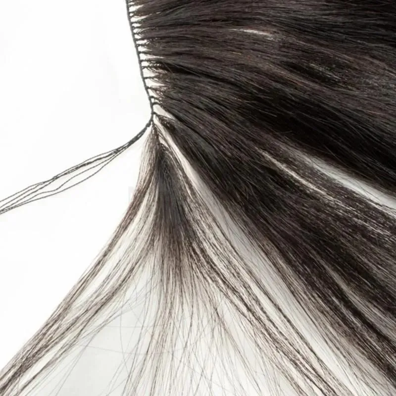 Feather Hair Bundles Extensions Natural Fish Line Human Hair Non-Remy Invisible Micro Rings Hair Extension Weft 100 Strands