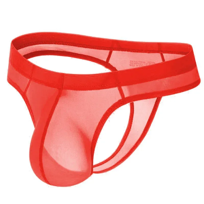 Sexy Men's Thongs Underwears Ultra-thin Thong G Strings Pouch Ice Silk Tanga Hombre Sexy Gay Underpants Breathable Briefs Men