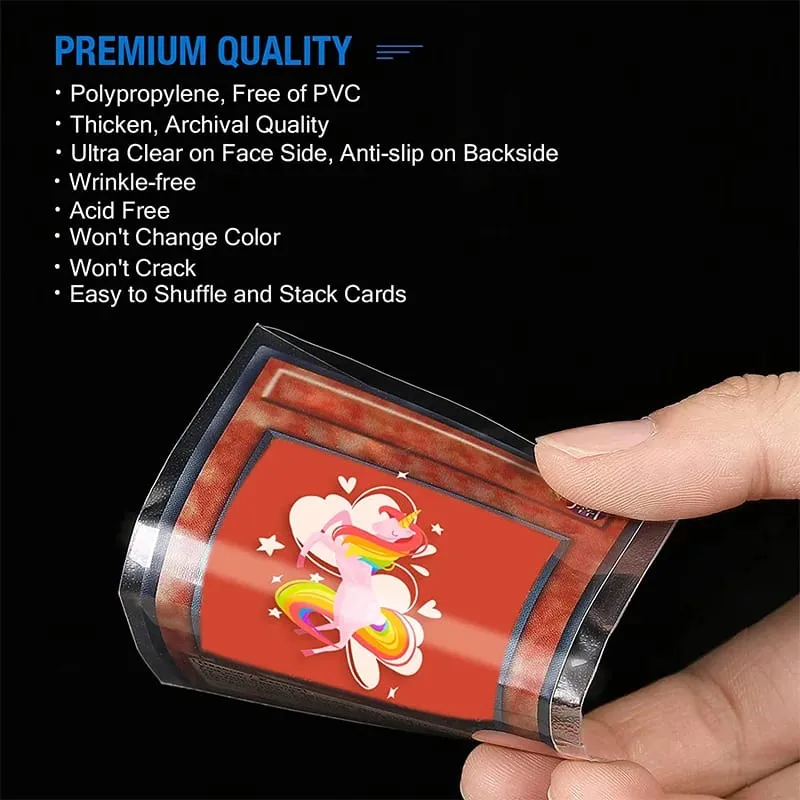 100Pcs Transparent Game Card Cover Clear Protector Sleeve Holder For Pokmones Board Game ID Trading Folder Photo Pouch Kit Toy — image 4