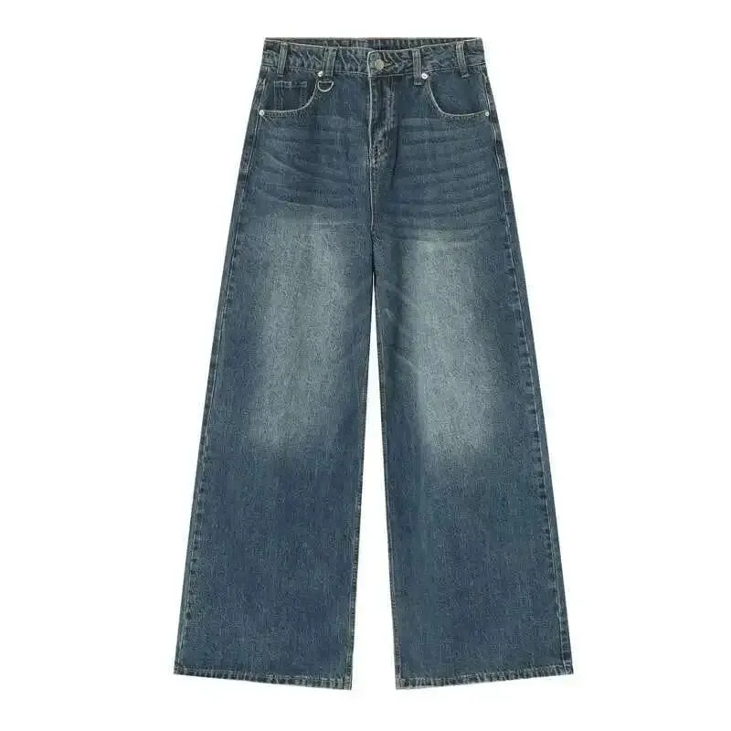 Summer Men's Denim Pants Old Blue Washed Male Jeans Straight Casual Menwear Loose Wide Leg Trousers New Fashion 9C354 — image 6