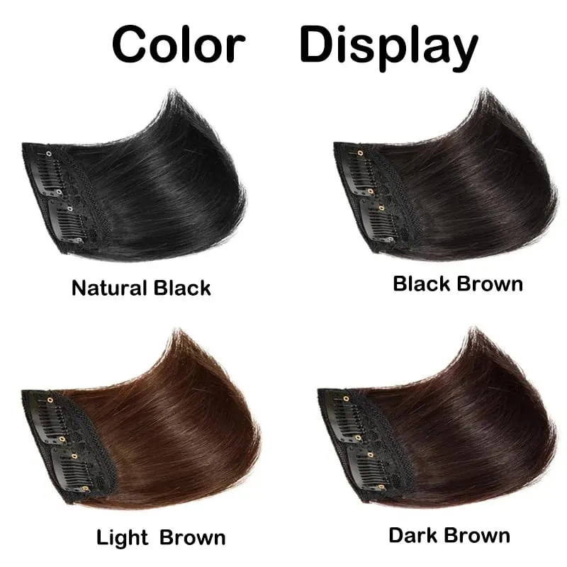 10cm Synthetic Short Straight Pad Invisible Hair Extension Lining of Hair Top Side Cover Hairpiece for Women — image 3