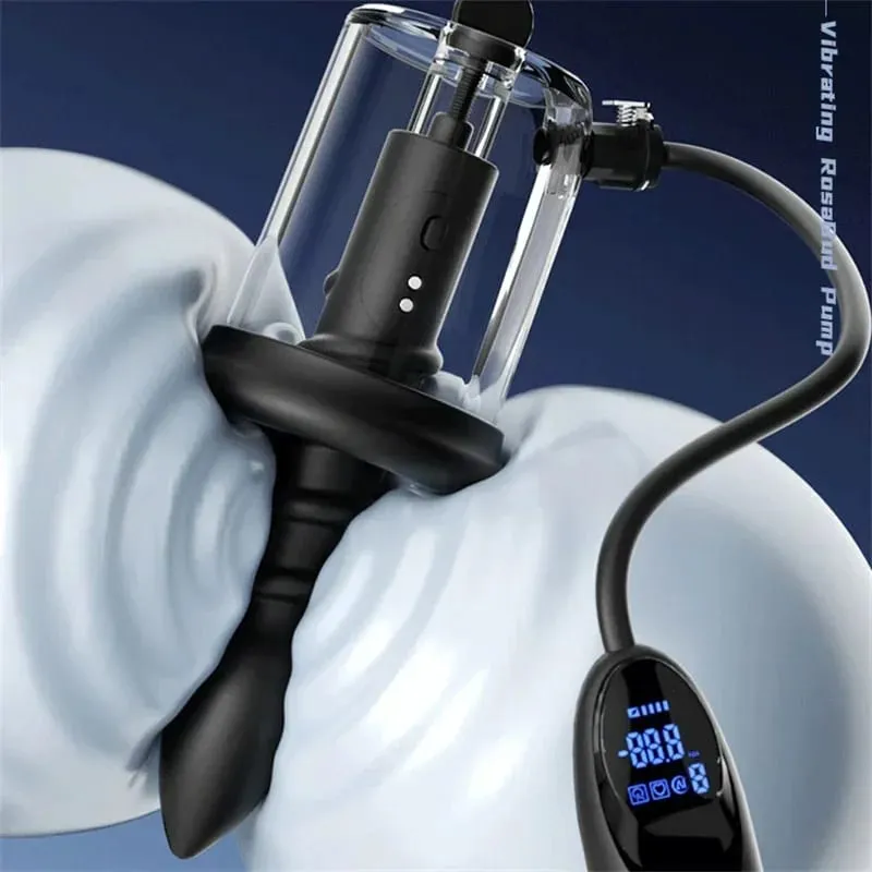 Electric Vibration Sucking Anus Rosebud Pump Vibrating Butt Plug Vacuum Sucker Male Prostate Massager Tool Anal Sex Toys For Men
