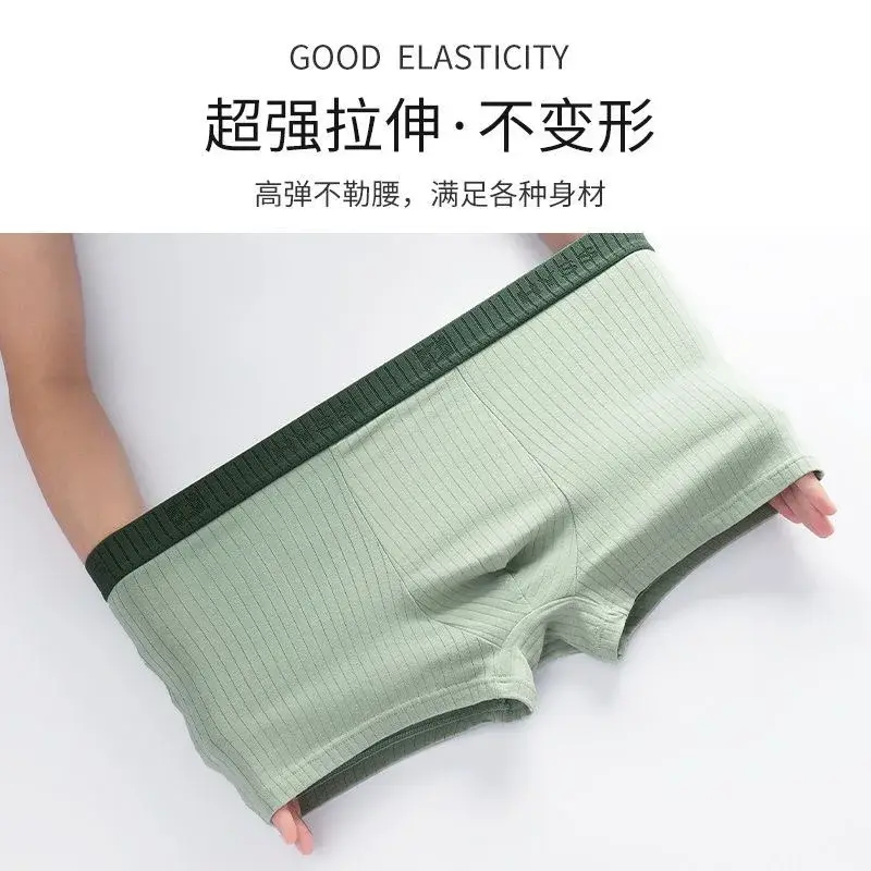 7Pcs/Lot Men's Cotton Underwear Boxer Shorts Pure Cotton Breathable Mid-waist High Elasticity Men's Sexy Soft Men's Shorts L-4XL