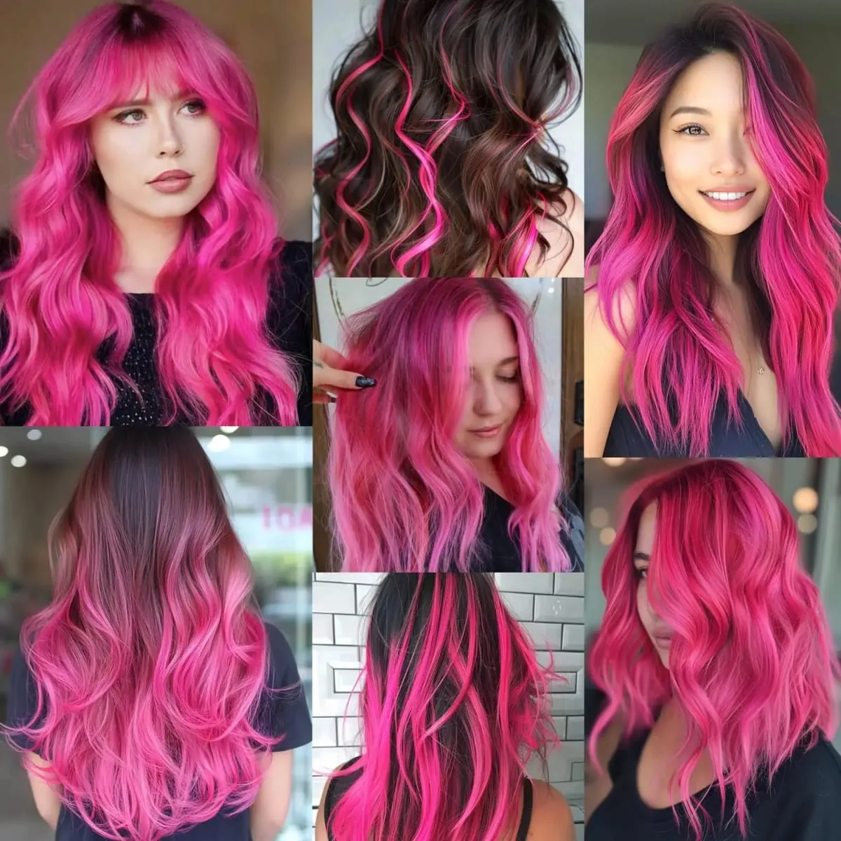 Synthetic 5PC Colored Hair Extensions 22Inch Straight Clip in Christmas Extension Rainbow Party Highlights Hairpiece for Girls — image 5