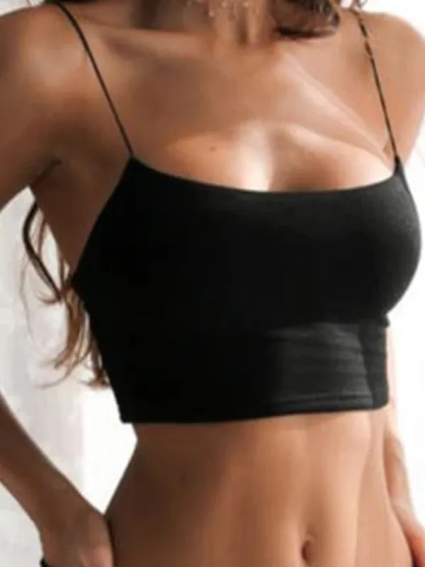 Sexy Tank Top Black Halter Crop Tops Women Summer Camis Backless Camisole Fashion Casual Tube Top Female Sleeveless Cropped Vest — image 2