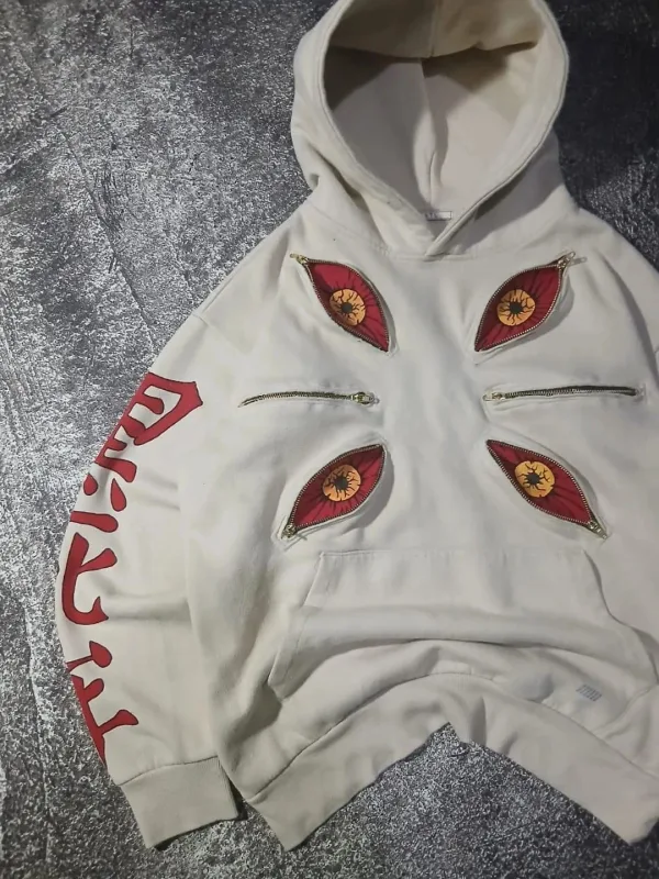 Punk Six Eyes Kokushibo Multi Zipper Hoodies Cool Design Sweatshirt Y2k Streetwear Oversized Casual Mode Par Anime Hoodie — image 6