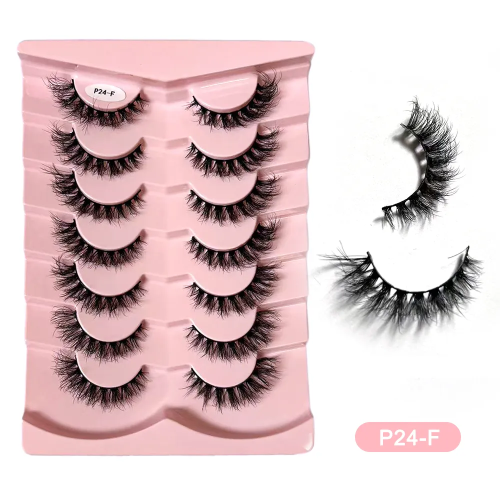 7 Pairs False Eyelashes Wispy Lashes Natural Look Fake Eyelashes Faux Mink Fluffy Strip False Lashes Pack — image 2