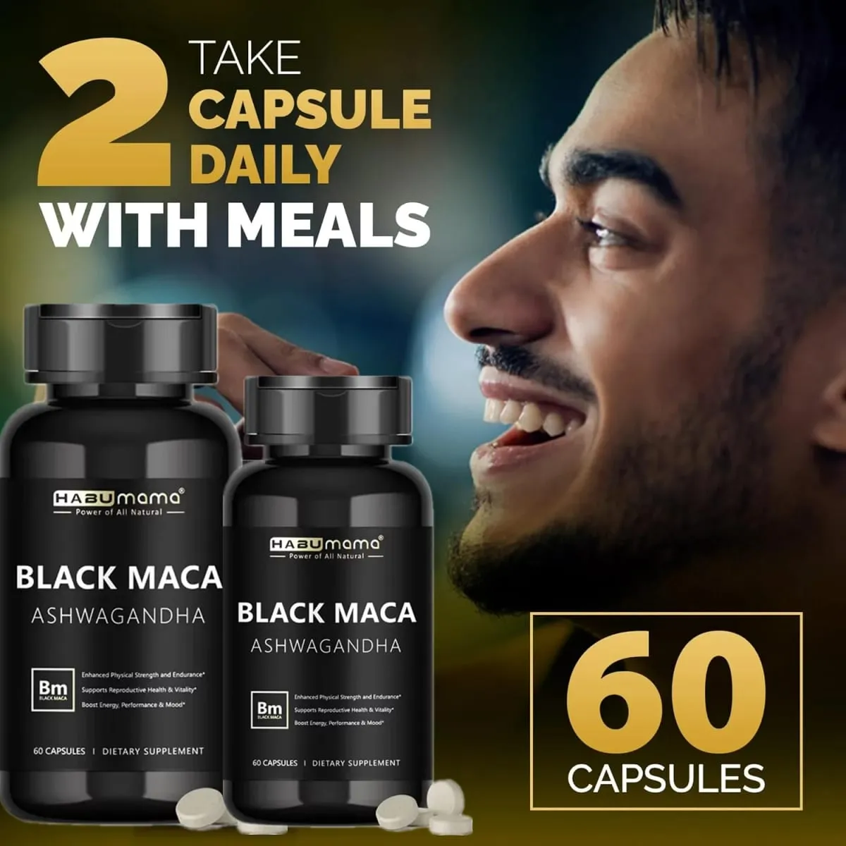 Black Maca Root + Ashwagandha Supplement for Men Stamina Control System Rock-Hard Performance Confidence Discreet Shipping — image 4