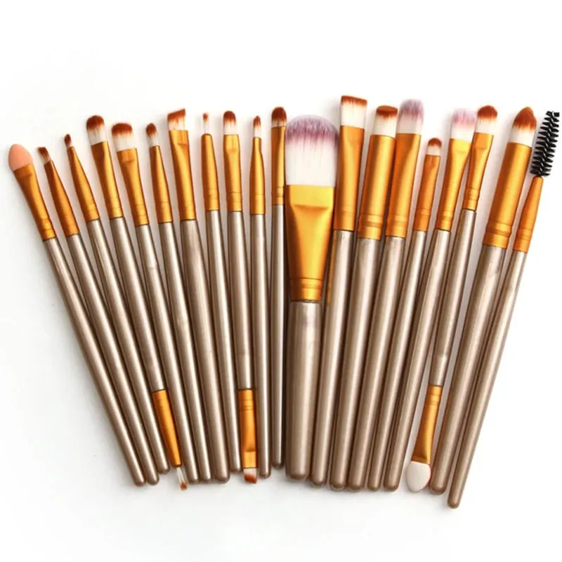 20 PCS Makeup Brush Set Eye Shadow Brush Set Foundation Brush Beauty Tools Soft Man-made Fibers Full Set Makeup Brush — image 14