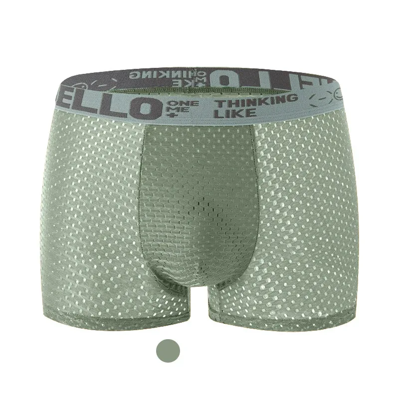 Mens Ice Silk Mesh Underwear Summer Breathable Mesh Cool Boxer Boxer Shorts for Men 45-90KG Anti-bacterial Light Thin Underpants — image 23