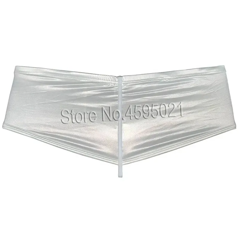 Sous-vêtements soyeux pour hommes, slip tanga coquin, brillant, aspect mouillé, slip de Bikini, solide, brillant, taille basse, slip de plage, sous-vêtement — image 11