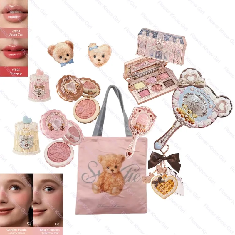 FlowerKnow Pop up Store Makeup Collection - Long-Lasting Pigmented Eye Shadow Blusher Lip Gloss Set for Enhanced Beauty