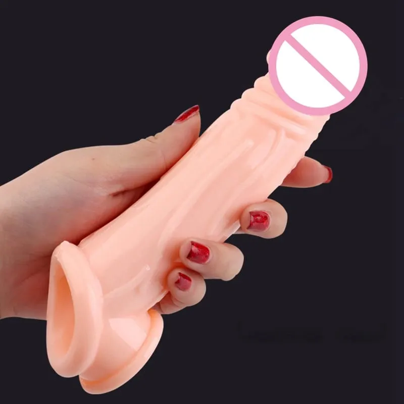 Realistic Penis Extension Cock Sleeve Reusable Silicone Penis Enlarger Delay Condoms For Men Dildo Enhancer Sex Toys — image 14