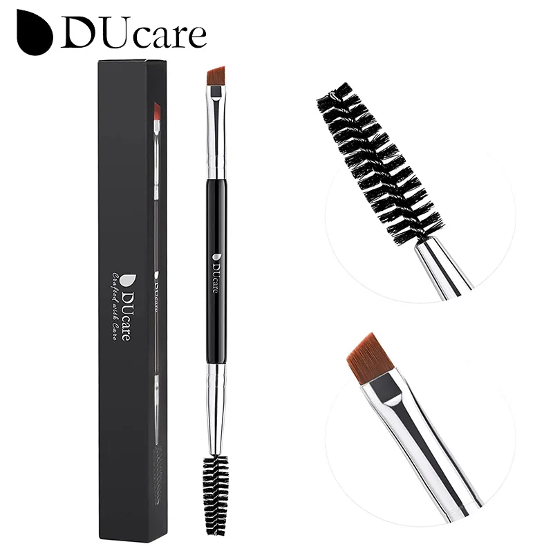 DUcare Wenkbrauwborstel Wimperkam make-upborstels Dual Ended Schuine borstel Spoolieborstel 2 in 1 Wimperwenkbrauwborstelset make-uptool — image 1