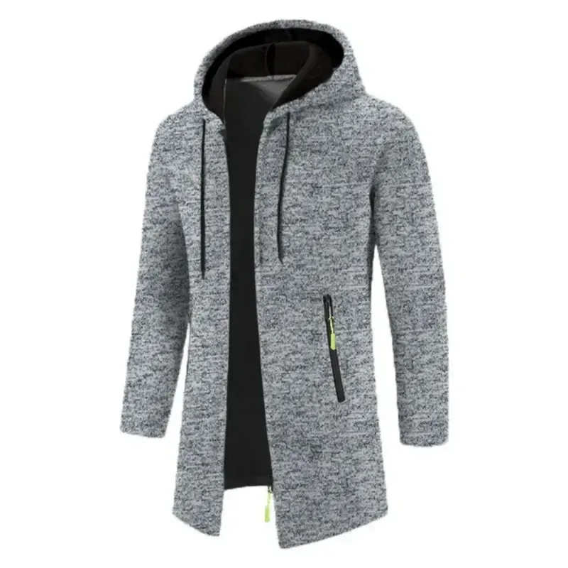 Novo masculino manga longa camisola com capuz para homens com zíper sweatshirts oversize streetwear quente cor sólida outono jaqueta com capuz — image 9
