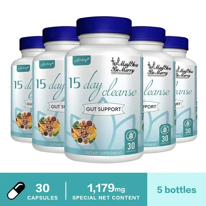 15 Day Cleanse and Detox - Supports Intestinal & Digestive Health Relieves Bloating Replenishes Energy and Improves Immunity