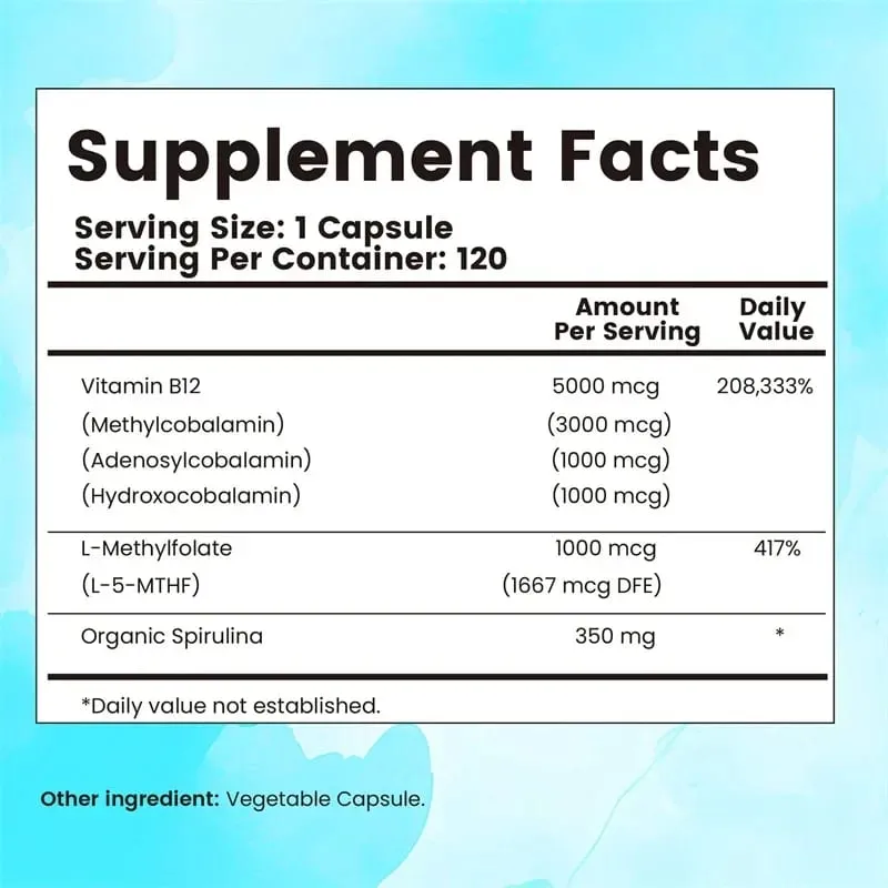 Vitamin B12 - Supports Energy Metabolism Nervous System Cell Health Heart Immunity and Red Blood Cell Formation — image 2
