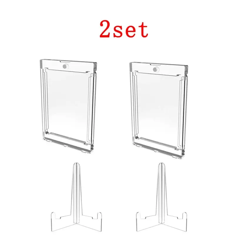 35PT Magnetic Card Holder Display Case Set Fit for YuGiOh Pokmon Game Sports Trading Cards Sleeves Hard Acrylic Protector Toy
