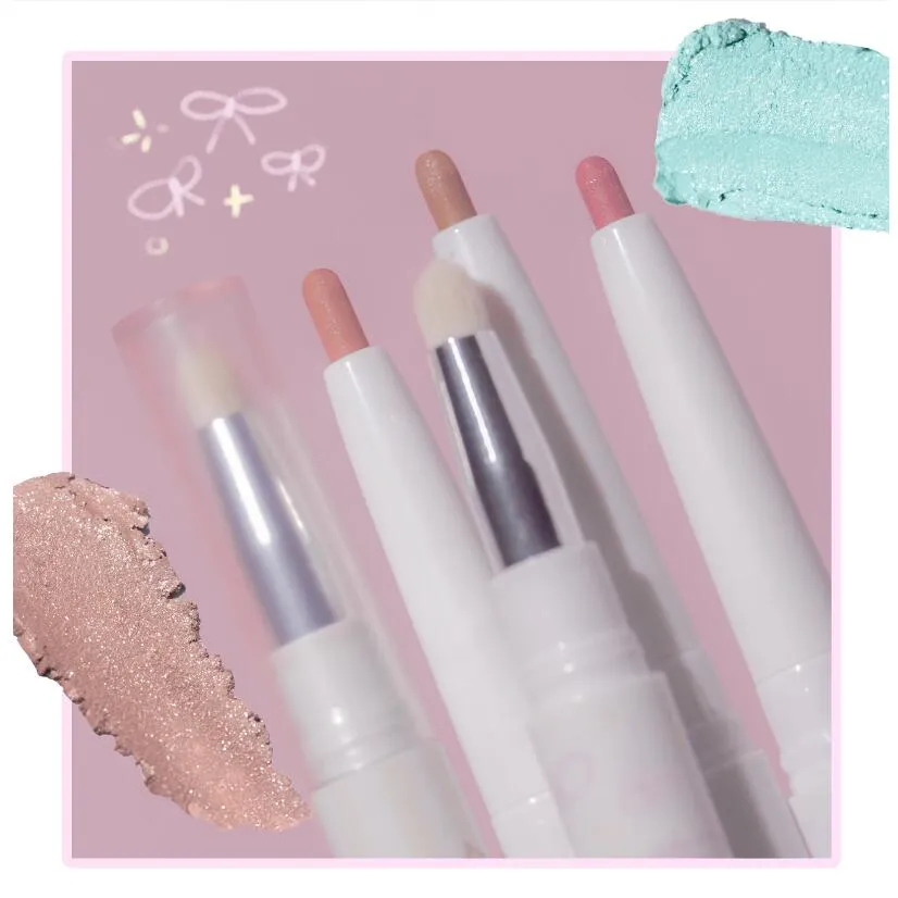 Eyeliner Gel Pen Double Head Silkworm Shadow Eye Shadow Pencil Set for Women Waterline Waterproof Smudge Proof — image 5