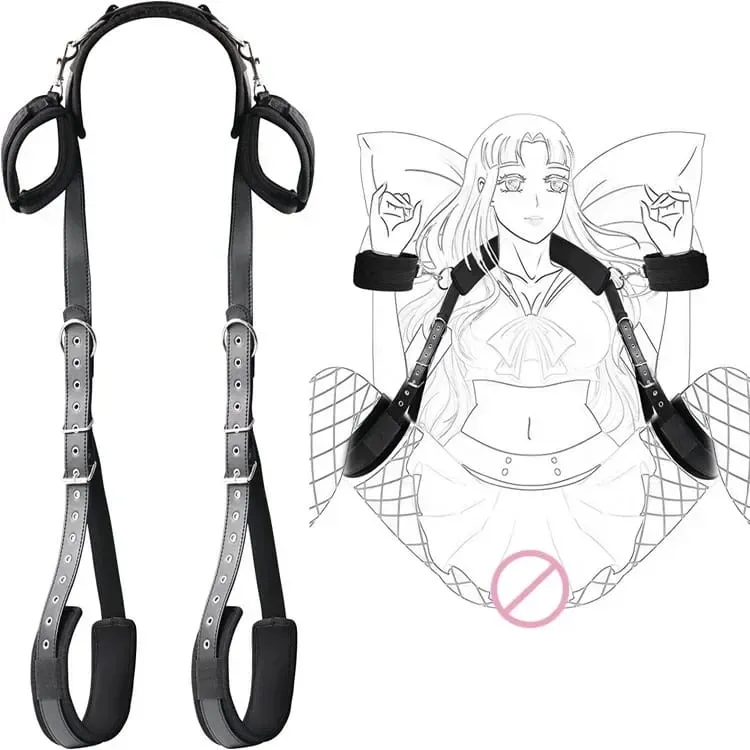 Sex Handcuffs Restraints Open Leg Ankle Cuffs SM Bondage Harness Bed Bandage Straps Slave Sex Toy Erotic Accessories Kits — image 1