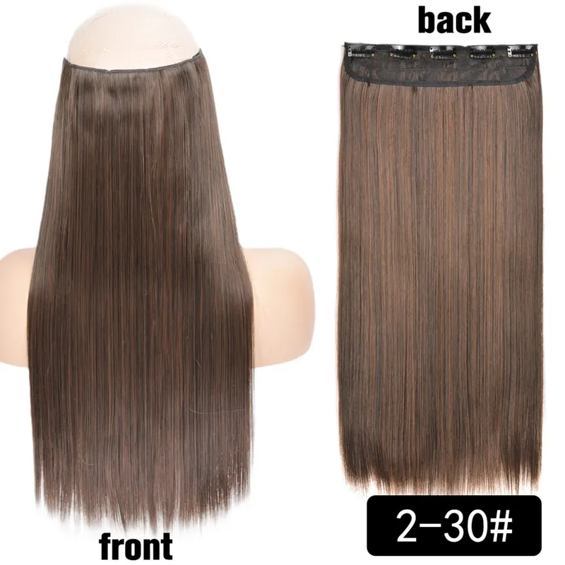 Long Straight Curly One Piece 5clips Clip-in Extensions 22Inch Heat Resistant Hairstyles Colour Mix Blonde Hair Piece For Women — image 82