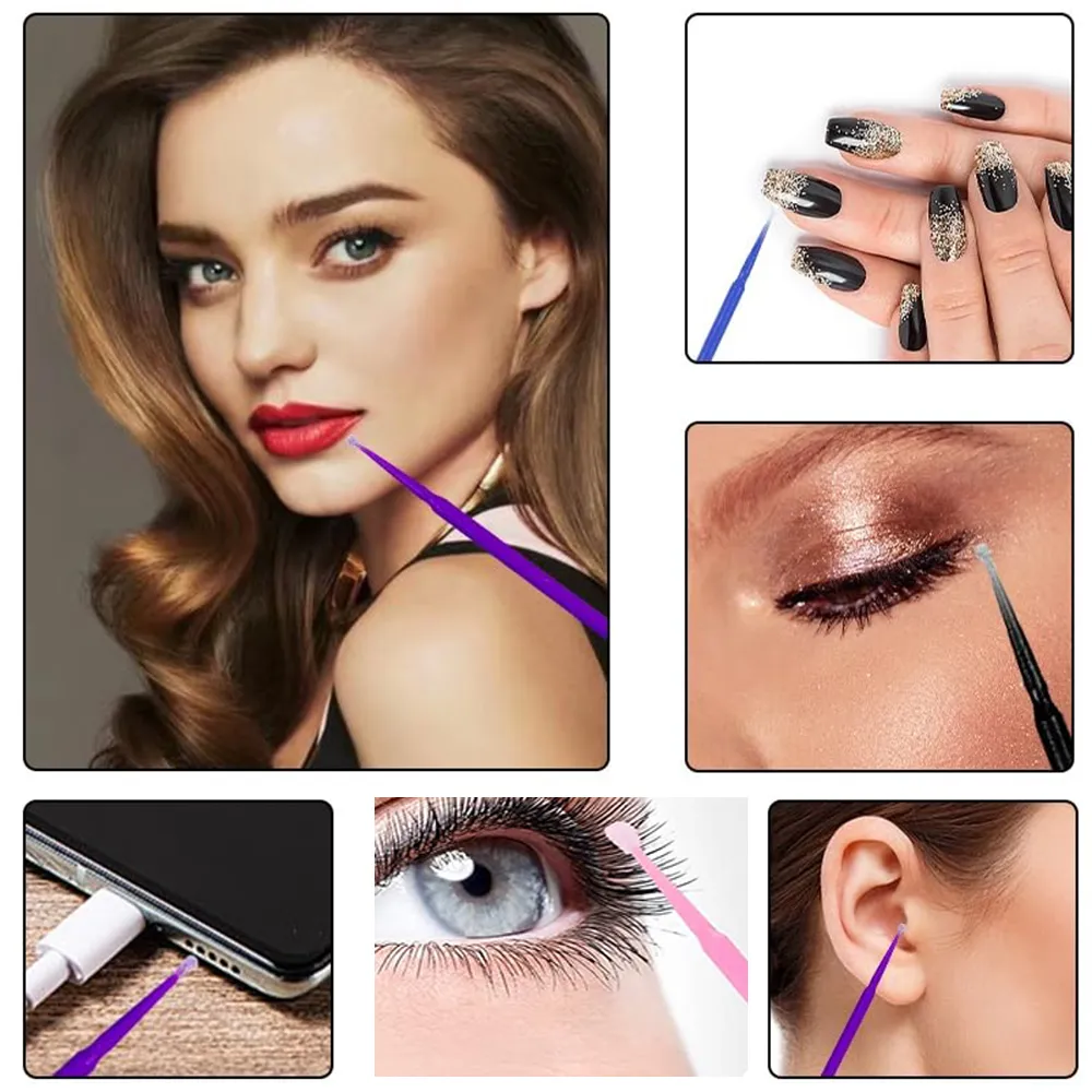 100PCS Micro Swab Applicator Eyelash Cleaning Brush Lash Extension Micro Brushes Cotton Swab Individual Eyelashes Removing Tool — image 5