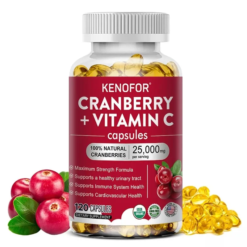 Cranberry Supplement with Vitamin C 25 000mg Immune & Antioxidant Support Women Urinary Tract Health Supplement Non-GMO — image 1