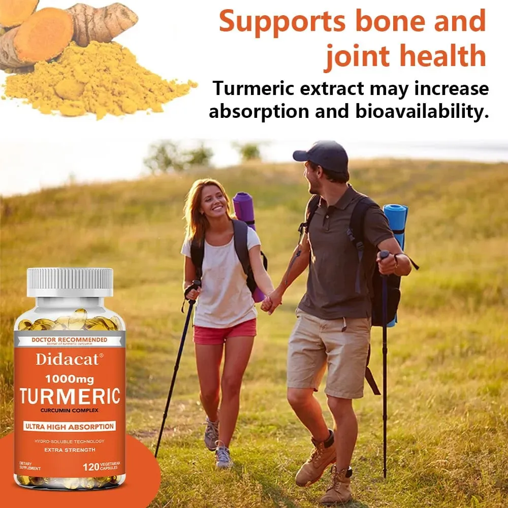 Turmeric Curcumin - 1000 Mg Supports Joint Health Antioxidant Supports Immune Heart Digestive Health - 120 Capsules — image 4