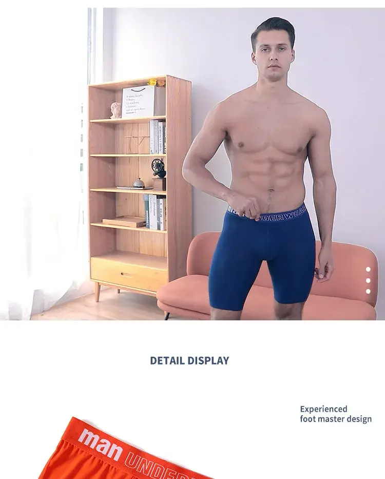 4pcs Men's Boxer Underwear Bamboo Fiber Boxers Soft Long Panties Shorts Mens Cotton Plus 7XL Cueca Boxer Masculino Calzoncillos — image 8