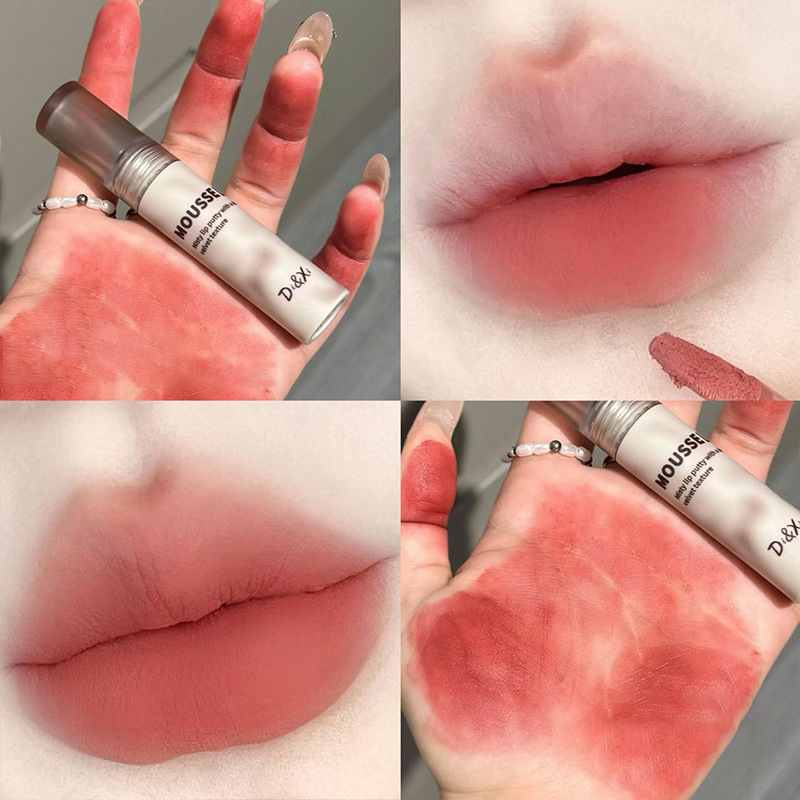 Gothic Matte Black Lipstick Waterproof Mousse Lip Mud Nude Brown Lipstick Dark Purple Punk Lip Gloss Makeup Non-stick Lips Tint — image 11