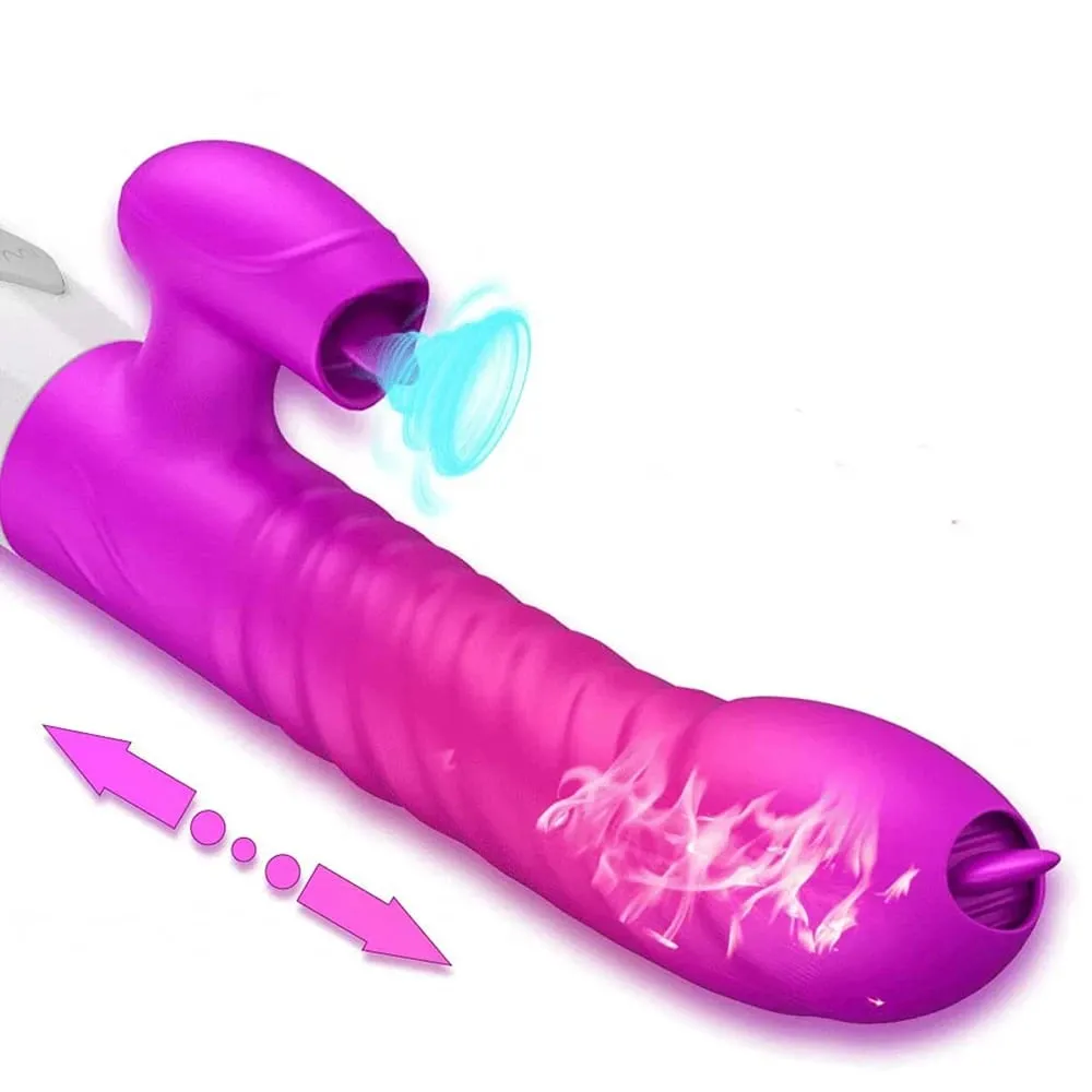 Rabbit Thrusting Vibrator for Women Heating G-Spot Vagina Vibrator Clit Stimulator Female Masturbator Adult Sex Toy for Women — image 1