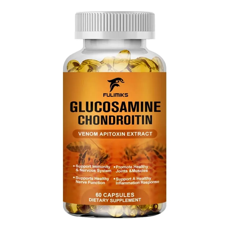 Glucosamine 1500 mg Chondroitin 1200 mg Extra Strength Capsules Joint Support Antioxidant Immune Support Supplement for Adults