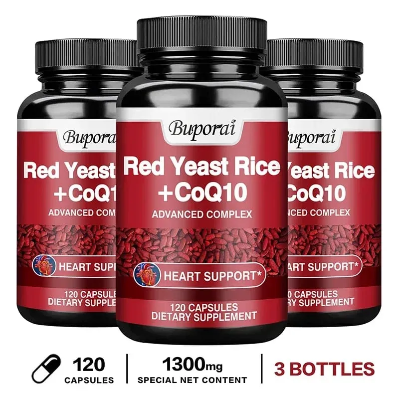 Red Yeast Rice with CoQ10 Supplement - Αντιοξειδωτική υποστήριξη για την ενέργεια και την υγεία της καρδιάς Συμπληρώματα Συμπληρώματα