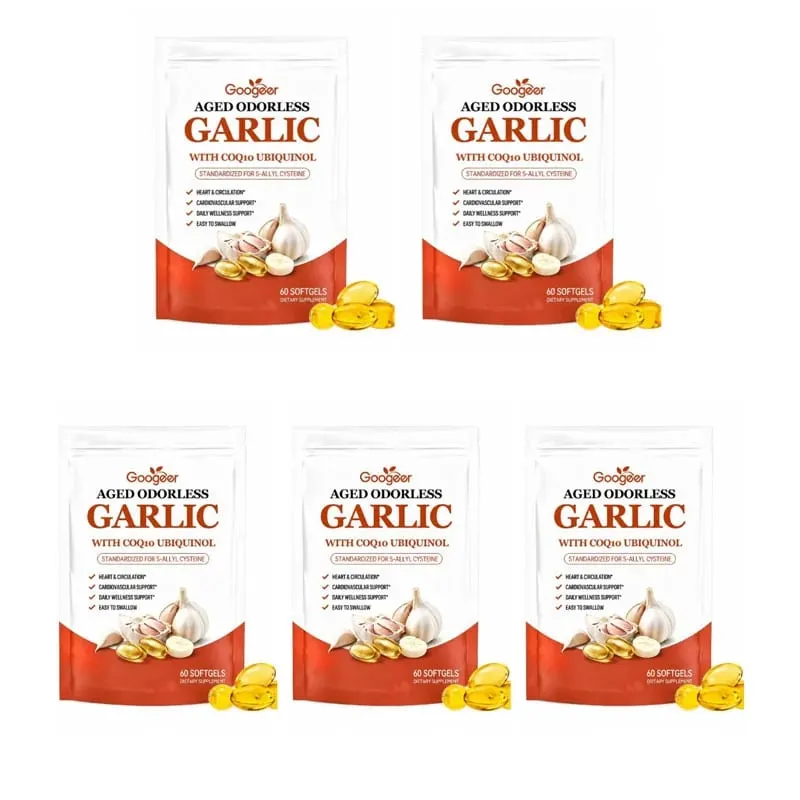 Viên nang mềm tỏi không mùi có tuổi với CoQ10 Ubiquinol & K2 Huyết áp Tim & Tuần hoàn Hỗ trợ Cholesterol 60 Viên nang mềm — image 12
