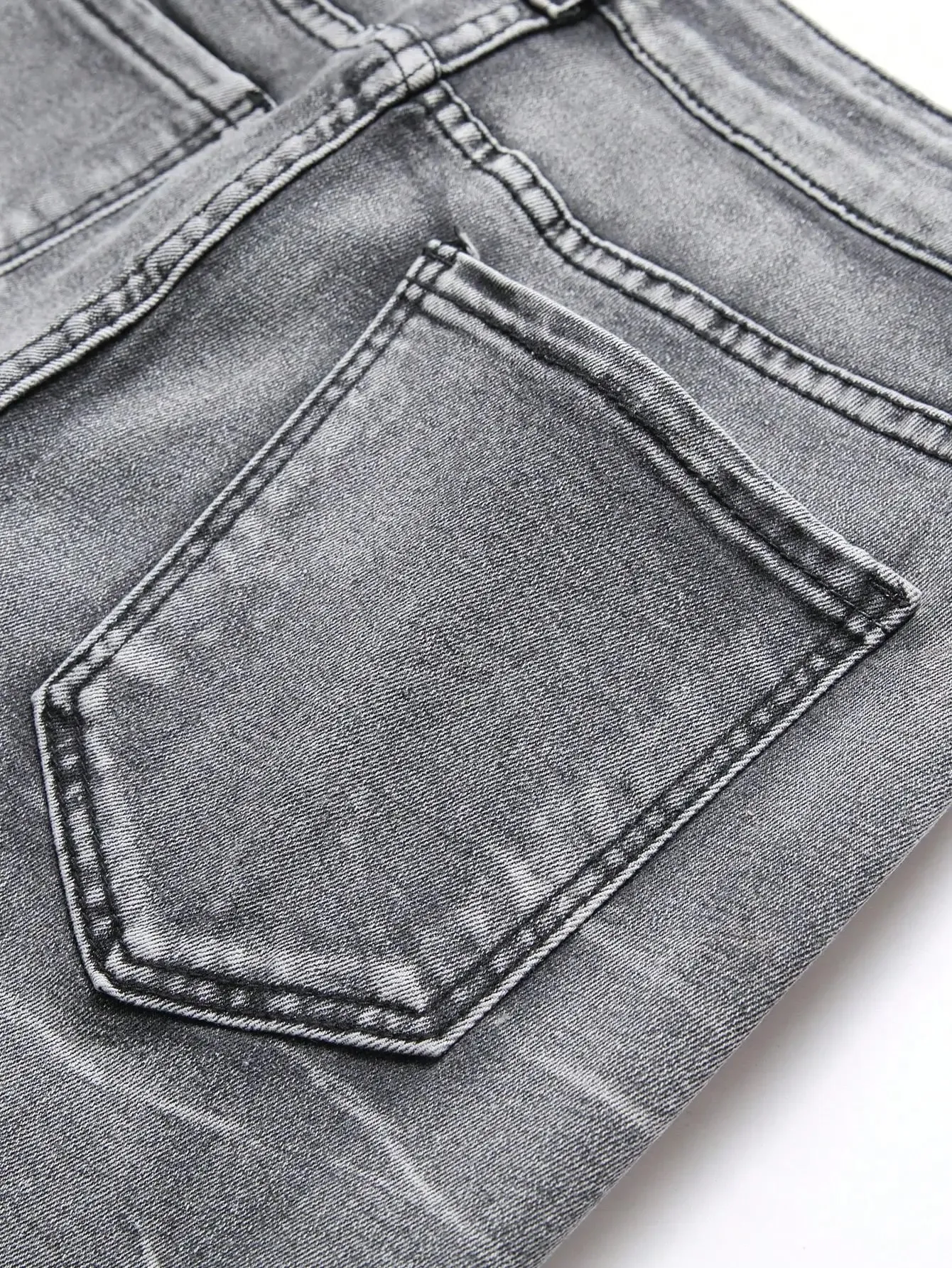Men‘s Stretchy Denim Jeans Streetwear Tearing Patchwork Holes Ripped Denim Elastic Waist Casual Pants Slim fit Straight Trousers — image 6