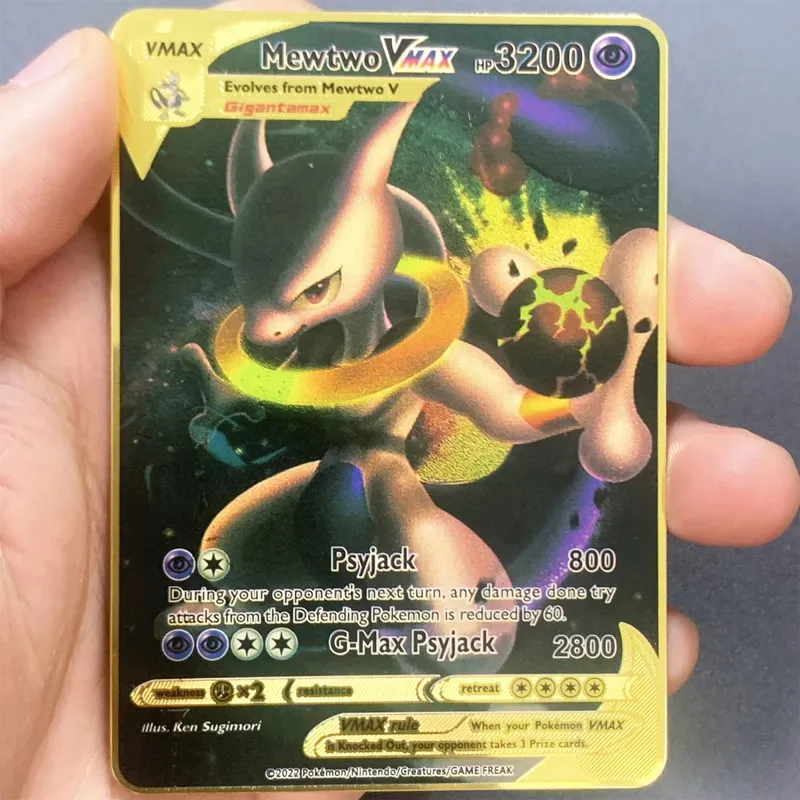 ภาษาอังกฤษโลหะการ์ด Pokemon DIY Arceus Mewtwo Charizard Pikachu เหล็กเงา Pokémon GX Vmax EX เกมคอลเลกชันเด็กการ์ดของเล่นของขวัญ — image 29