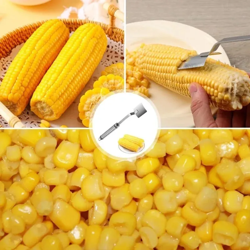 Stainless Steel Corn Peeler Serrated Corn Peeler Corn Cob Planer Thresher Cutter Kitchen Fruits And Vegetables Gadgets — image 7