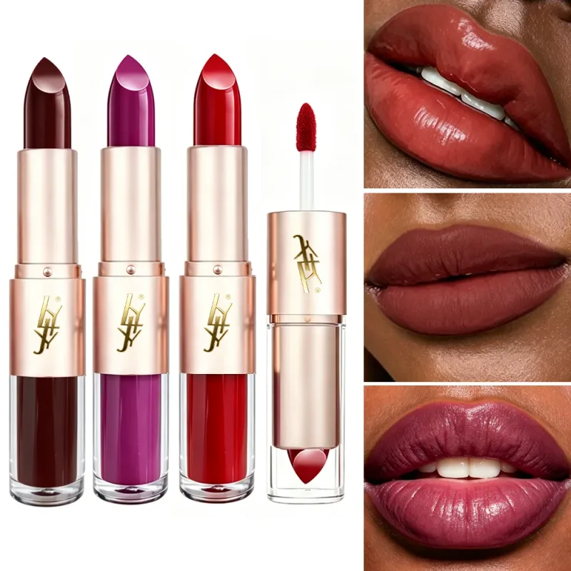 2 IN 1 Dual-End Lipstick & Liquid Lip Gloss High Shine Glossy Lip Color Long Lasting Waterproof Bold Lip Makeup — image 3