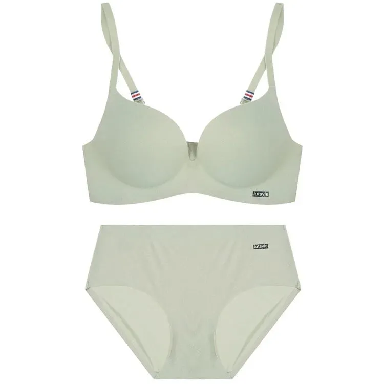 Wireless Ice Silk No Steel Ring Seamless Bra Set Women Push Up Bra Beautiful Back Sexy Bra Underwear Comfortable Seaml — image 8