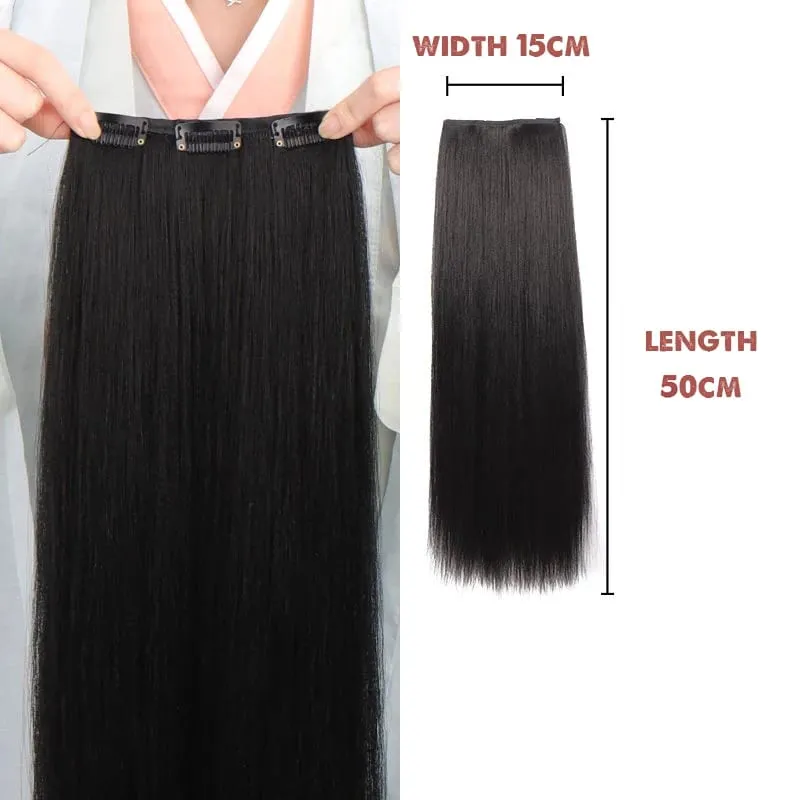 Hanfu wig piece corn whisker hairstyle one piece hair extension non knotted long straight hair piece antique hairstyle for women — image 17