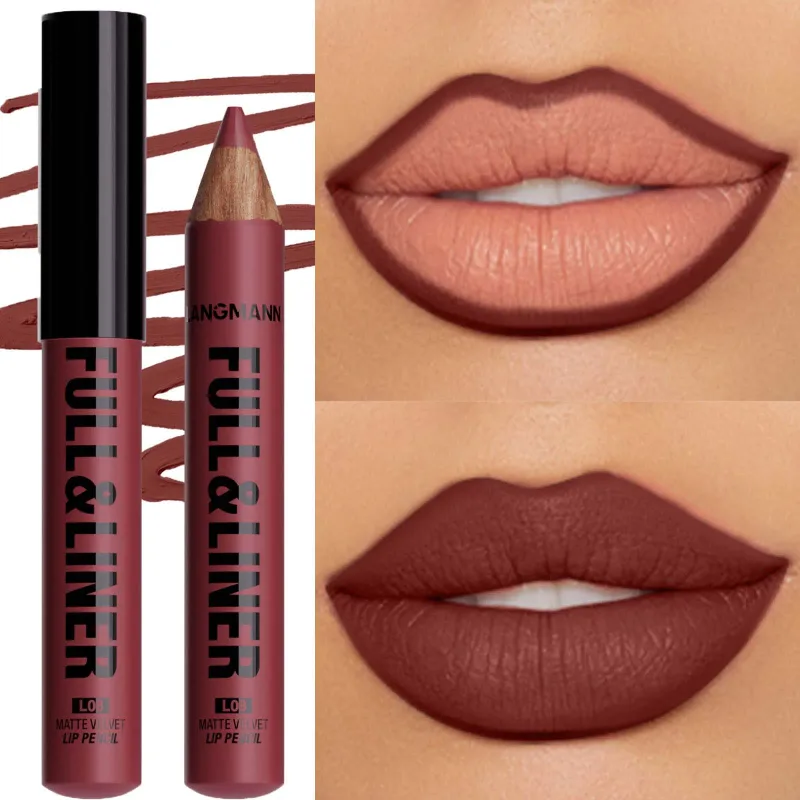 Waterproof Matte Lipliner Pencil Brown Contour Tint Lipstick Pen Long Lasting 12 Color Wooden Lip Liner Pencil Full-lip Makeup — image 15