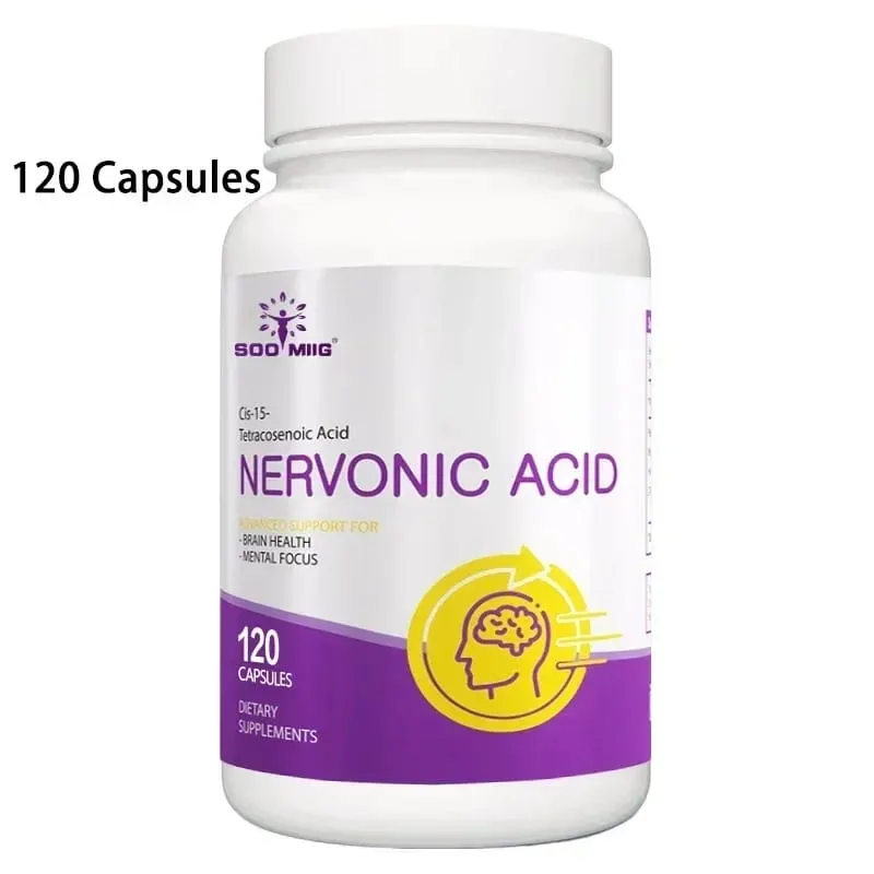 Nervonic Acid - Brain Supplement Brain Health - for Attention Brain Function and Mood Improvement 120 Capsules