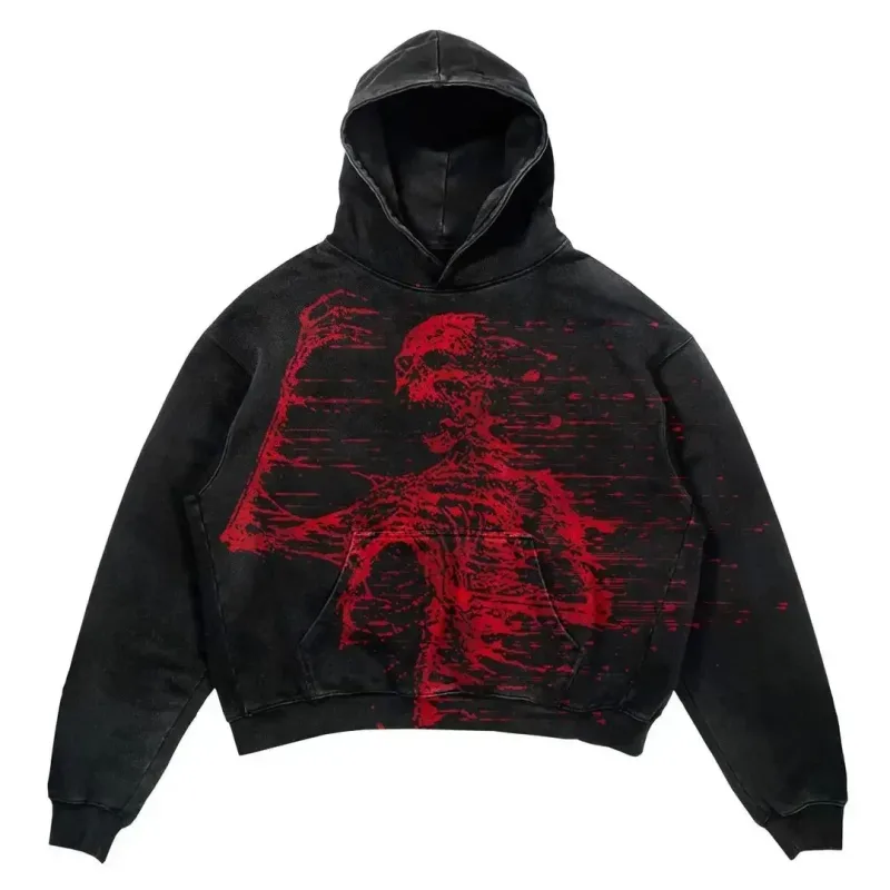 Harajuku Thickened letter print Oversized Hoodie Y2k Goth Hoodies Women Streetwear Tops Sweatshirt grunge Clothes Men Clothing — image 1