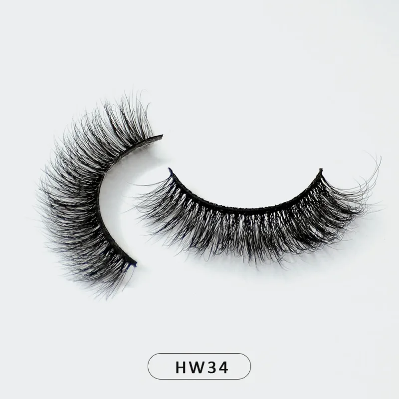 Dropshipping 10-15mm 3D Real Mink Handmade Crossing Lashes Individual Strip Thick Lash Fake Eyelashes with free paper boxes — image 7