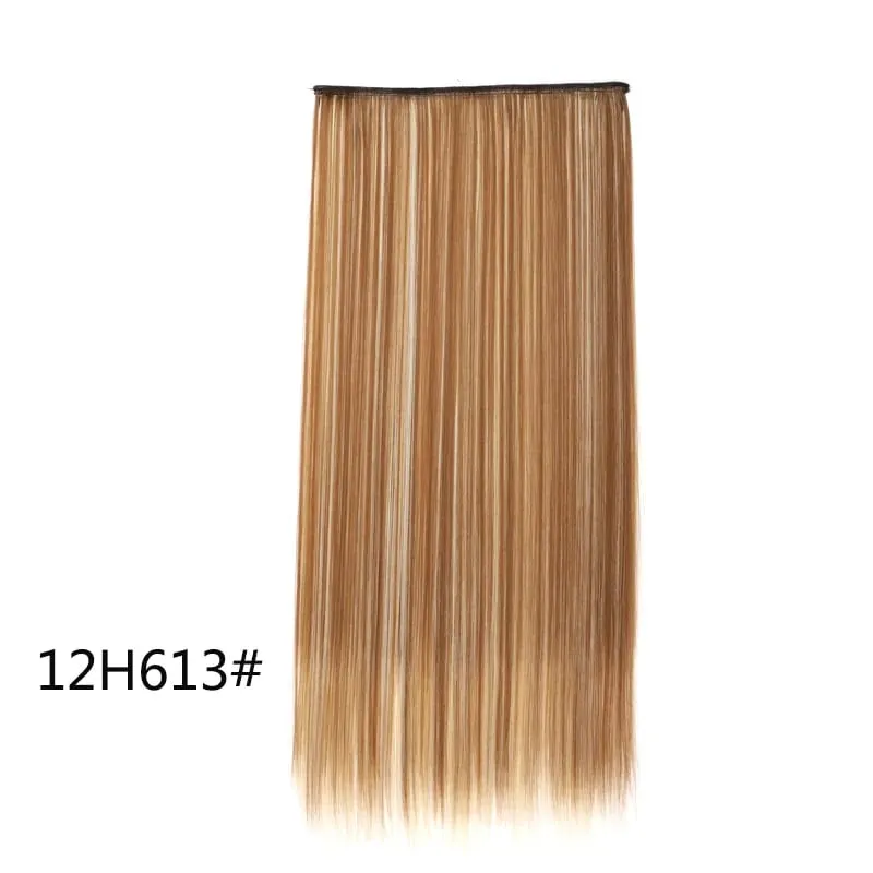 Synthetic 5-Clip One Piece Invisible Hair Extensions Long Straight 24Inch Heat Resistant Hairpiece for Women — image 16