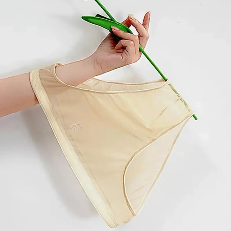 Men Seamless Ice Silk Briefs Low-rise Ultra-Thin See-through Panties Solid Color Quick Drying Underwear — image 14